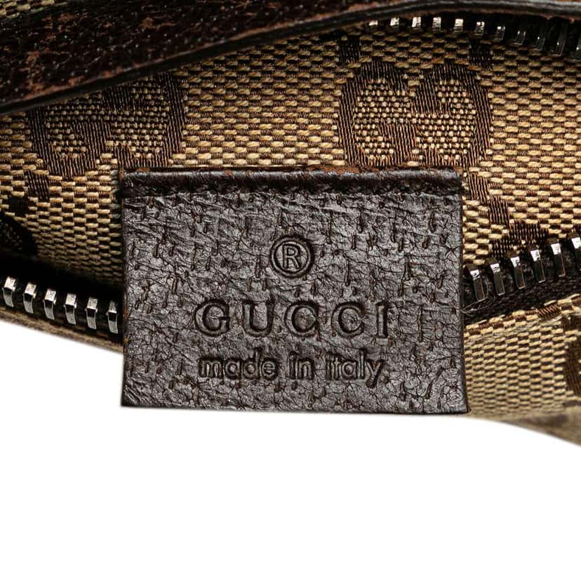 Gucci GG Canvas Web Double Pocket Belt Bag Brown Canvas Good condition - Box View