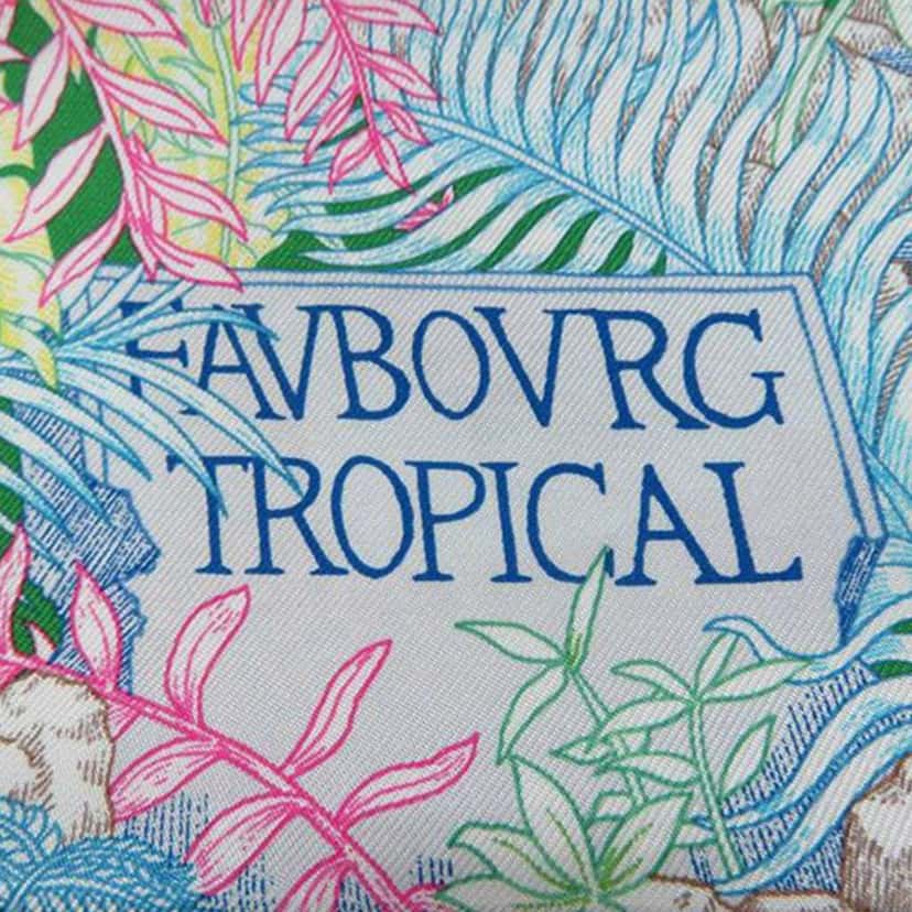 Hermès Faubourg Tropical Silk Scarf Green Silk Very good condition - Inside View