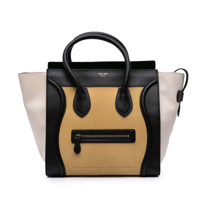 Celine Mini Tricolor Leather Luggage Tote Yellow Leather Good condition - Front View