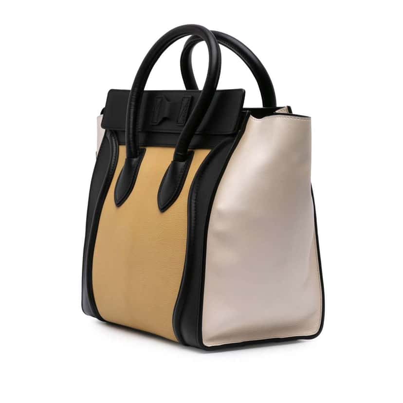 Celine Mini Tricolor Leather Luggage Tote Yellow Leather Good condition - Back View