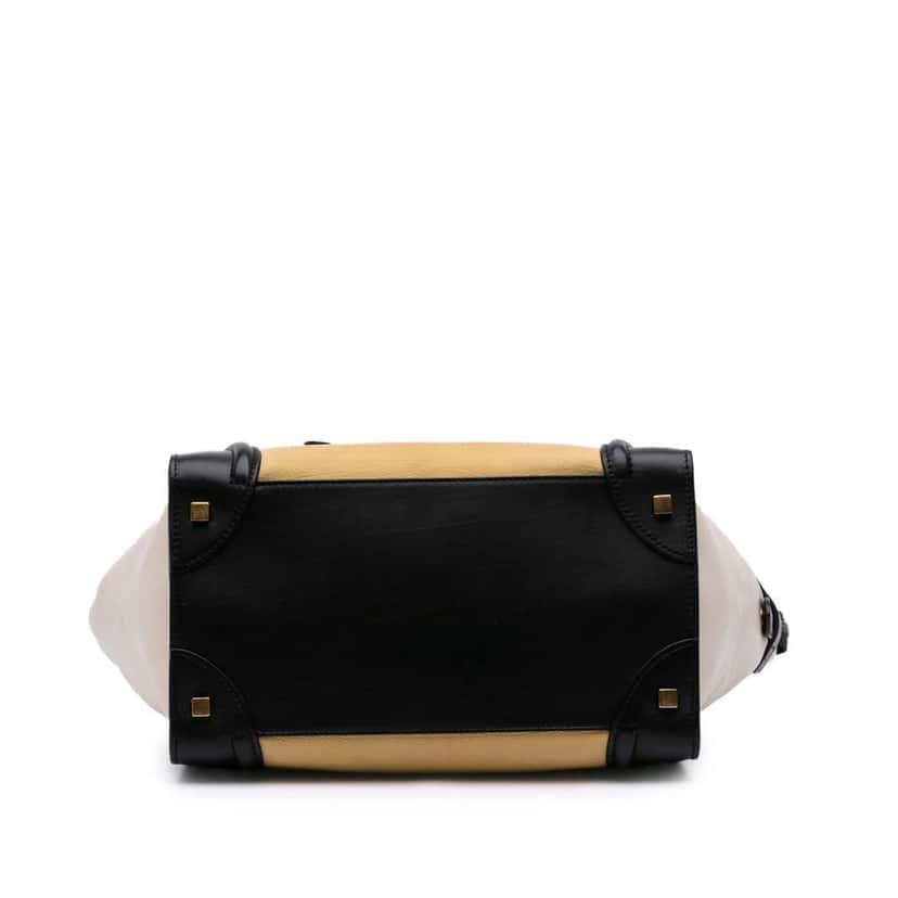 Celine Mini Tricolor Leather Luggage Tote Yellow Leather Good condition - Inside View