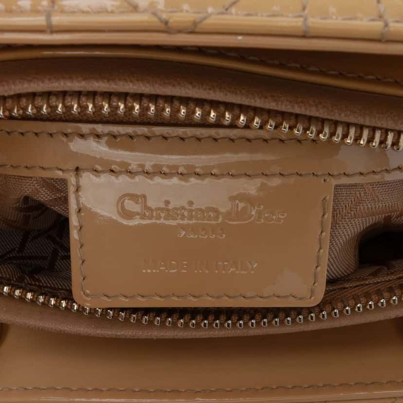 Dior Large Patent Cannage Lady Dior Brown Leather Good condition - Box View