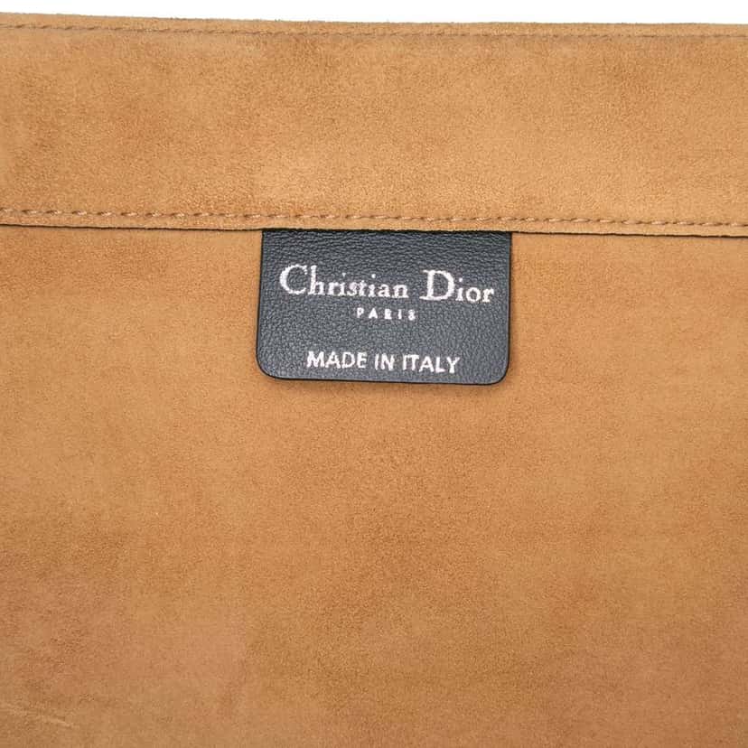 Dior Large Studded Embroidered Suede Floral Book Tote Brown Leather Good condition - Box View