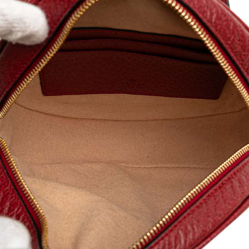 Gucci Mini GG Supreme Flora Round Ophidia Backpack Red Canvas Good condition - Model View