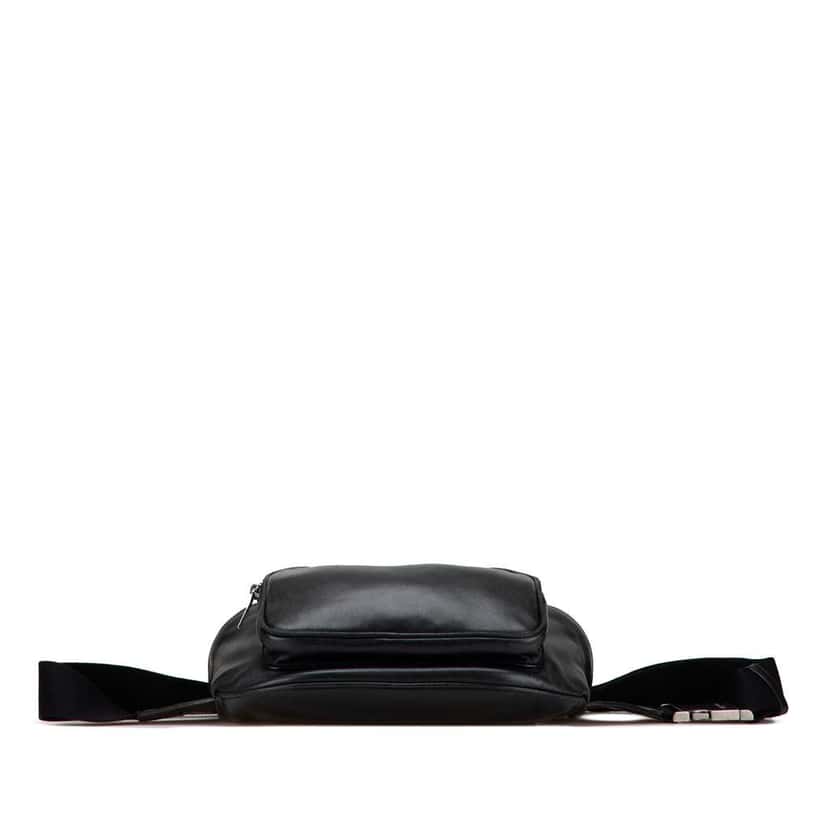 Saint Laurent Lambskin Subway Belt Bag Black Leather Good condition - Inside View
