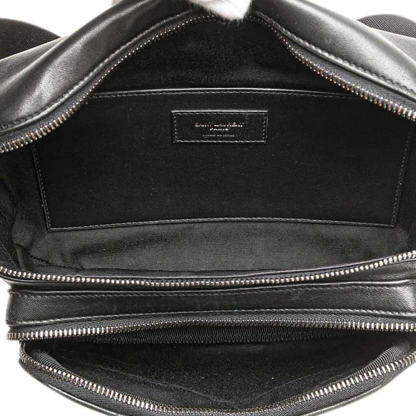 Saint Laurent Lambskin Subway Belt Bag Black Leather Good condition - Model View