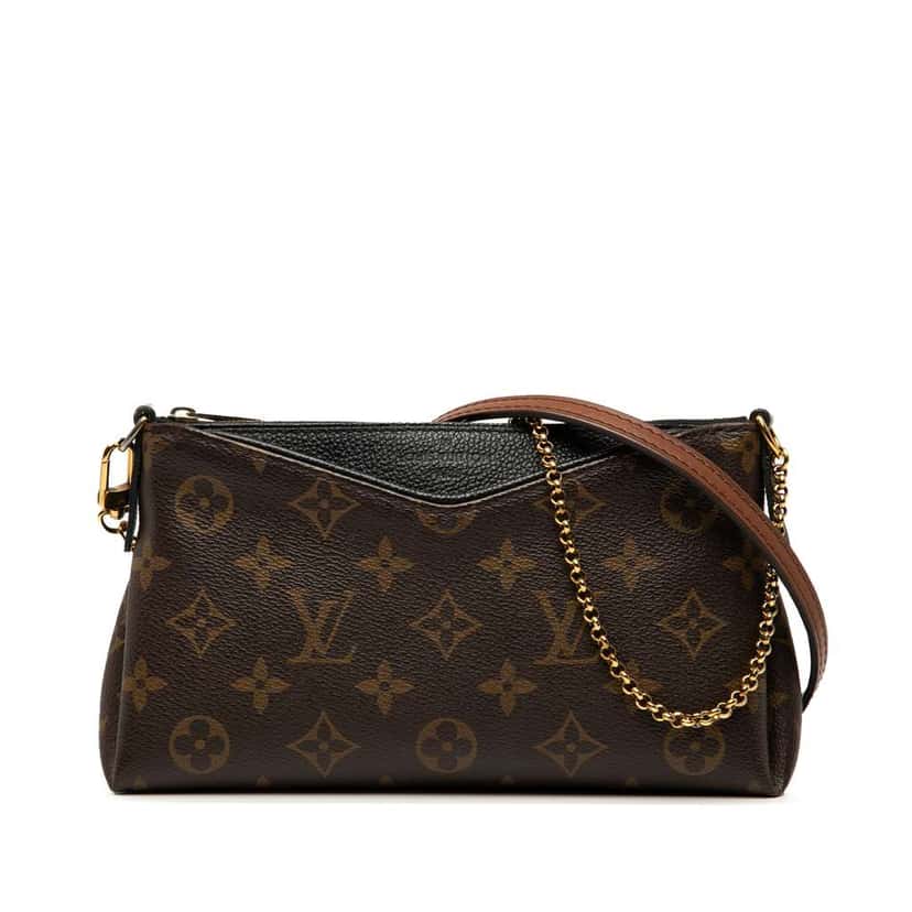 Louis Vuitton Monogram Pallas Clutch Brown Good condition - Front View