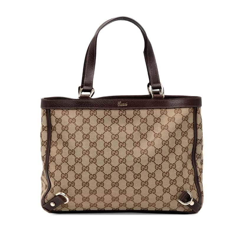 Gucci GG Canvas Abbey D Ring Tote Brown Canvas Good condition - Front View