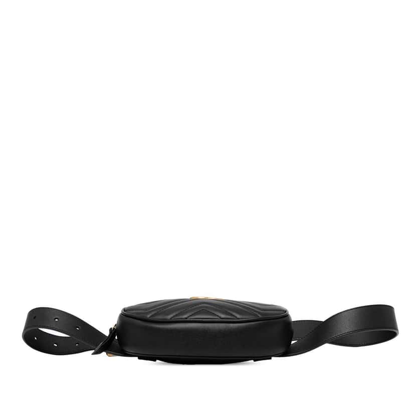 Gucci GG Marmont Matelasse Leather Belt Bag Black Leather Good condition - Inside View