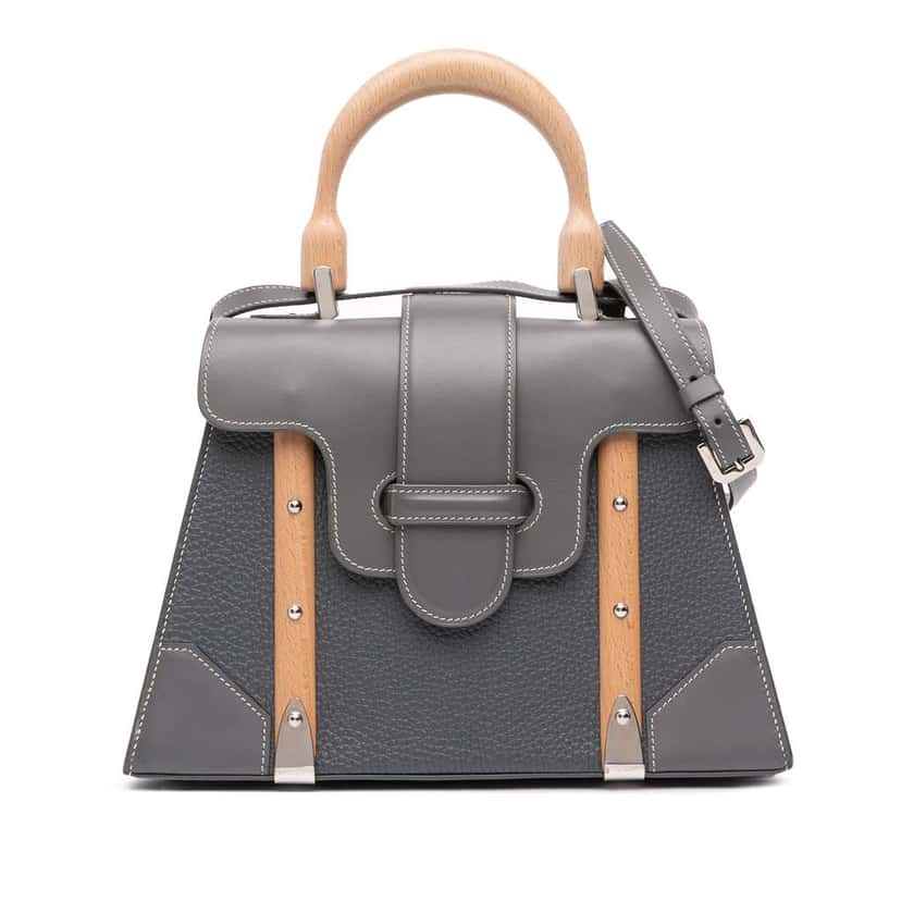Goyard Leather Saigon Structured MM Grey Leather Very good condition - Front View