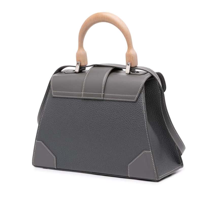 Goyard Leather Saigon Structured MM Grey Leather Very good condition - Back View