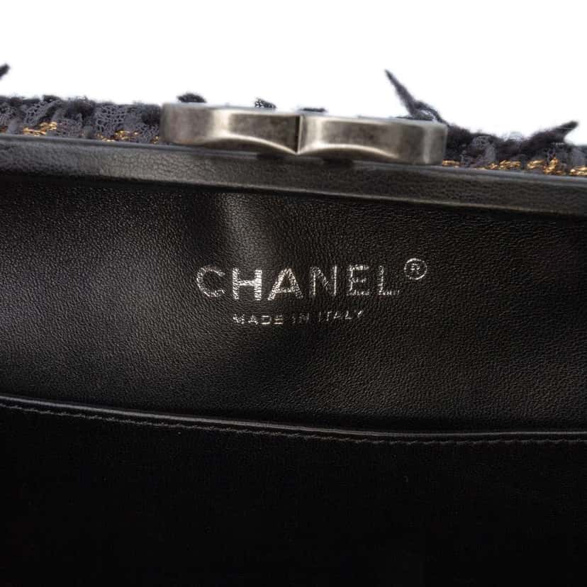 Chanel Multicolor Tweed Quadrato Box Crossbody Bag Black Tweed Good condition - Box View