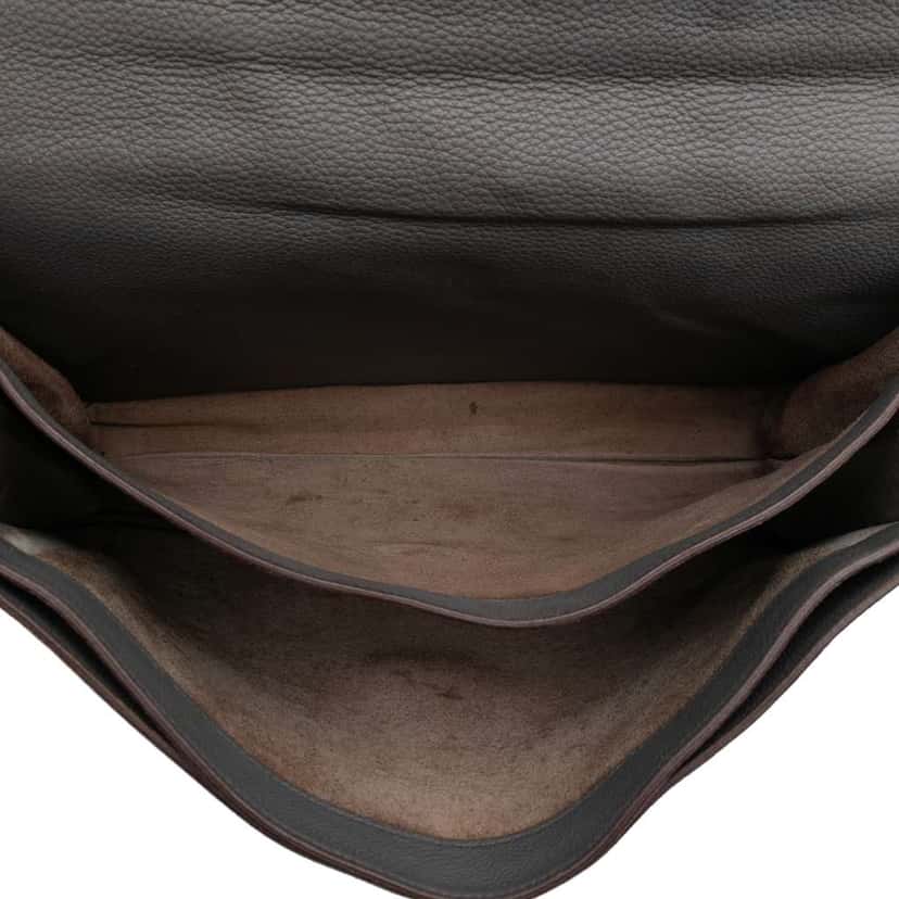 Hermès Togo Sac A Depeches 38 Grey Leather Fair condition - Model View