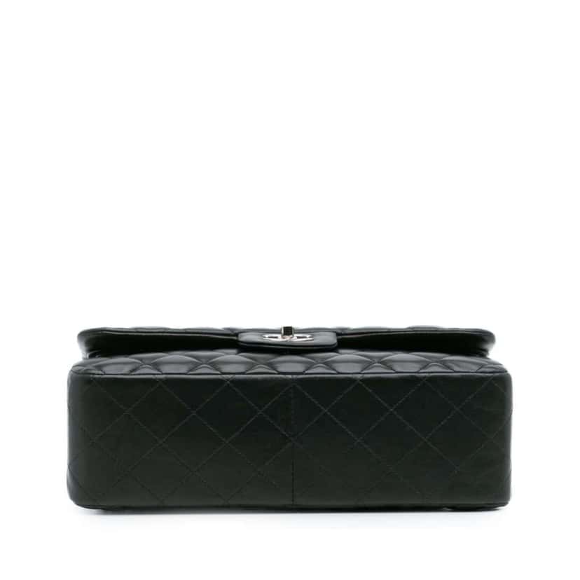 Chanel Jumbo Classic Lambskin Double Flap Black Leather Good condition - Inside View