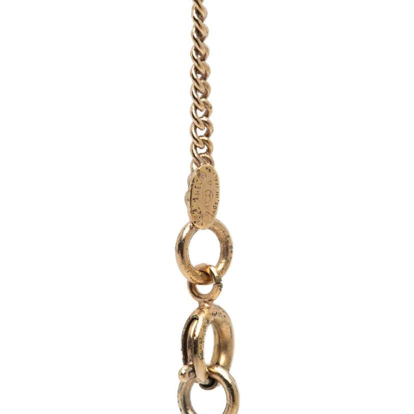 Chanel Gold Plated CC No.5 Perfume Bottle Pendant Necklace Gold Metal Good condition - Model View