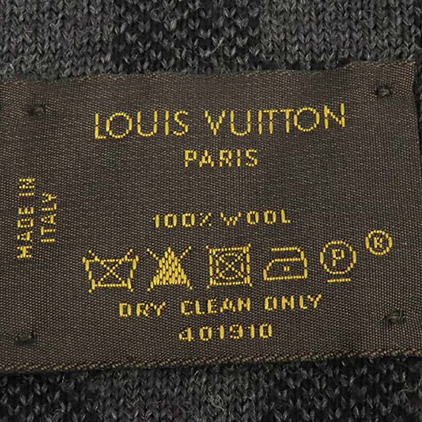 Louis Vuitton Petit Damier Wool Scarf Black Wool Good condition - Back View