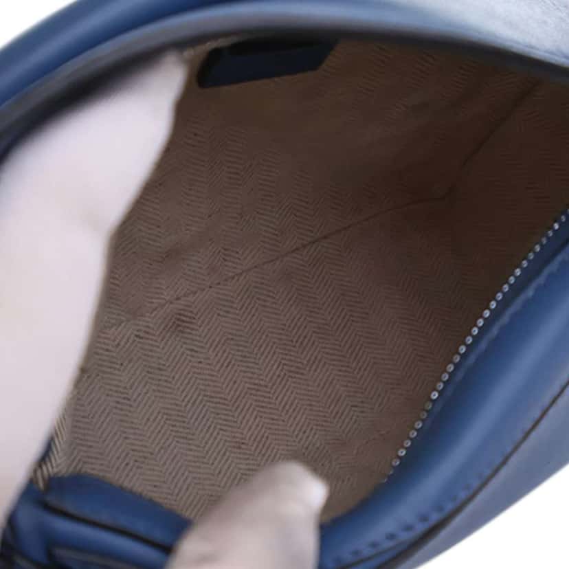 Loewe Mini Calfskin Puzzle Satchel Blue Leather Good condition - Model View