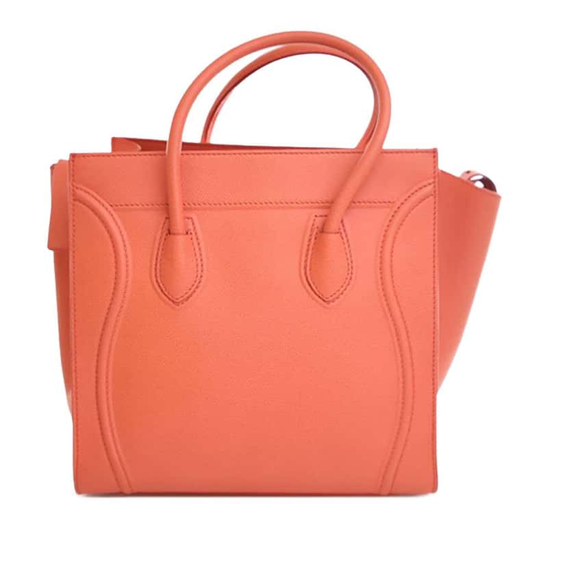 Celine Medium Leather Phantom Luggage Tote Orange Leather Good condition - Box View