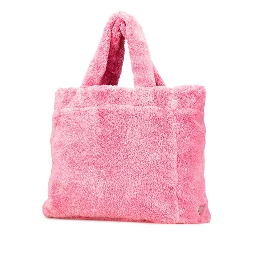 Prada Terry Cloth Tote Pink Cotton Good condition - Back View