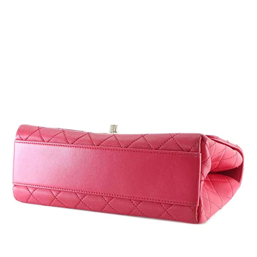 Chanel Medium Quilted Lambskin La Parisienne Flap Pink Leather Very good condition - Box View