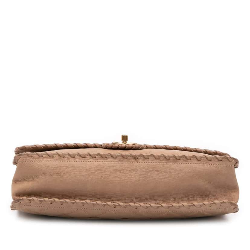 Chanel Jumbo Quilted Iridescent Calfskin Happy Stitch Flap Brown Leather Good condition - Inside View