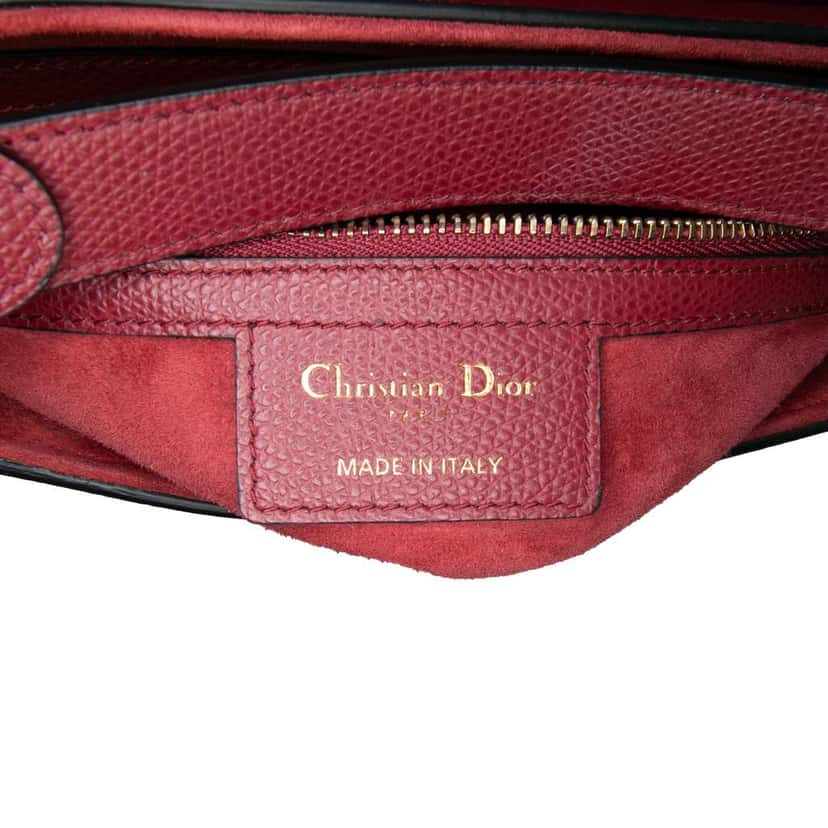 Dior Grained Calfskin Saddle Bag Red Leather Good condition - Box View