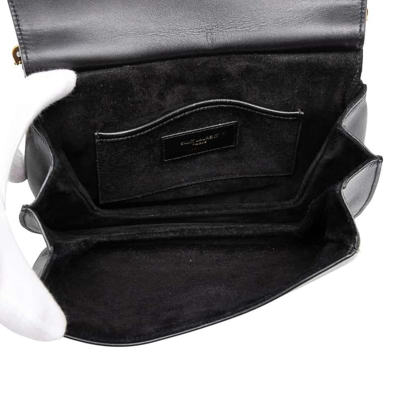 Saint Laurent Medium Smooth Calfskin Charlie Crossbody Black Leather Good condition - Model View