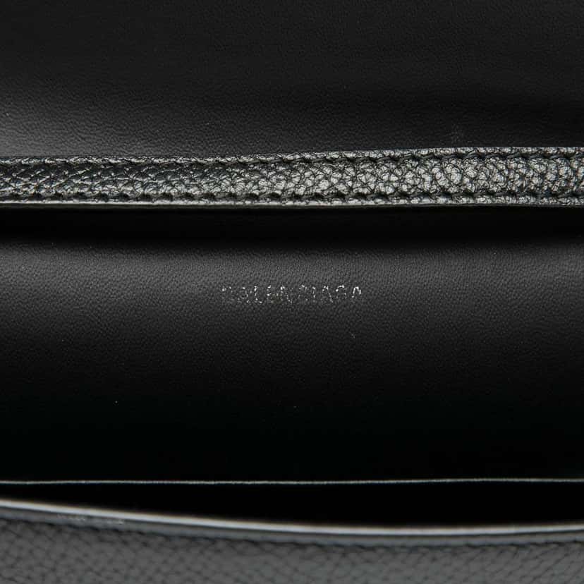 Balenciaga Small Leather Logo Flap Crossbody Black Leather Good condition - Box View