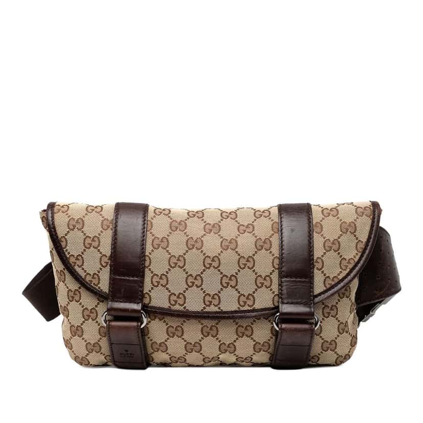 Gucci GG Canvas Belt Bag Brown Canvas Good condition - Front View