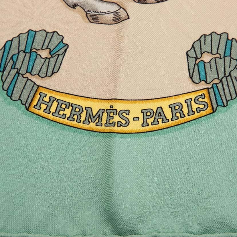 Hermès Les Fetes Du Roi Soleil Silk Scarf Brown Silk Good condition - Back View