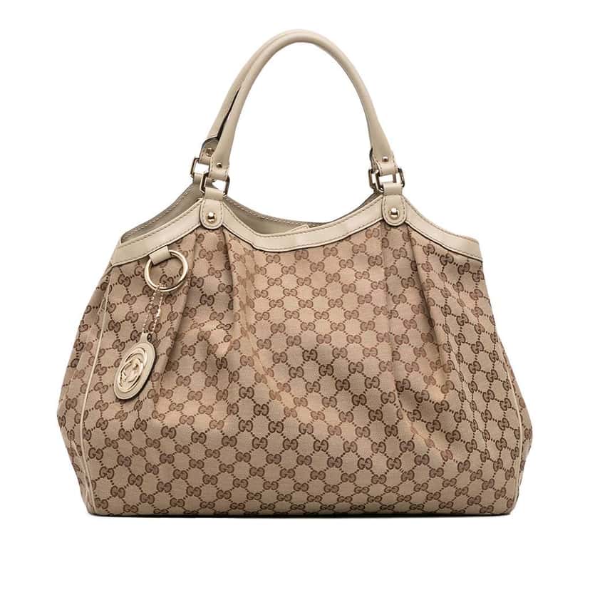 Gucci Large GG Canvas Sukey Tote Brown Canvas Good condition - Front View