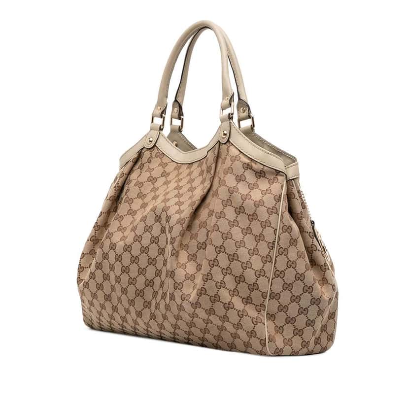 Gucci Large GG Canvas Sukey Tote Brown Canvas Good condition - Back View