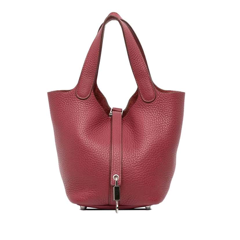 Hermès Clemence Picotin Lock 18 Red Leather Good condition - Front View