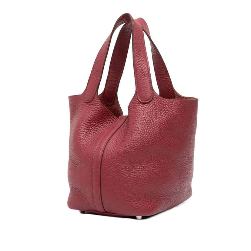 Hermès Clemence Picotin Lock 18 Red Leather Good condition - Back View