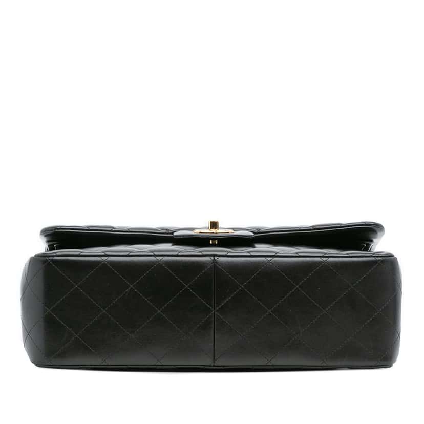 Chanel Jumbo Classic Lambskin Double Flap Black Leather Good condition - Inside View
