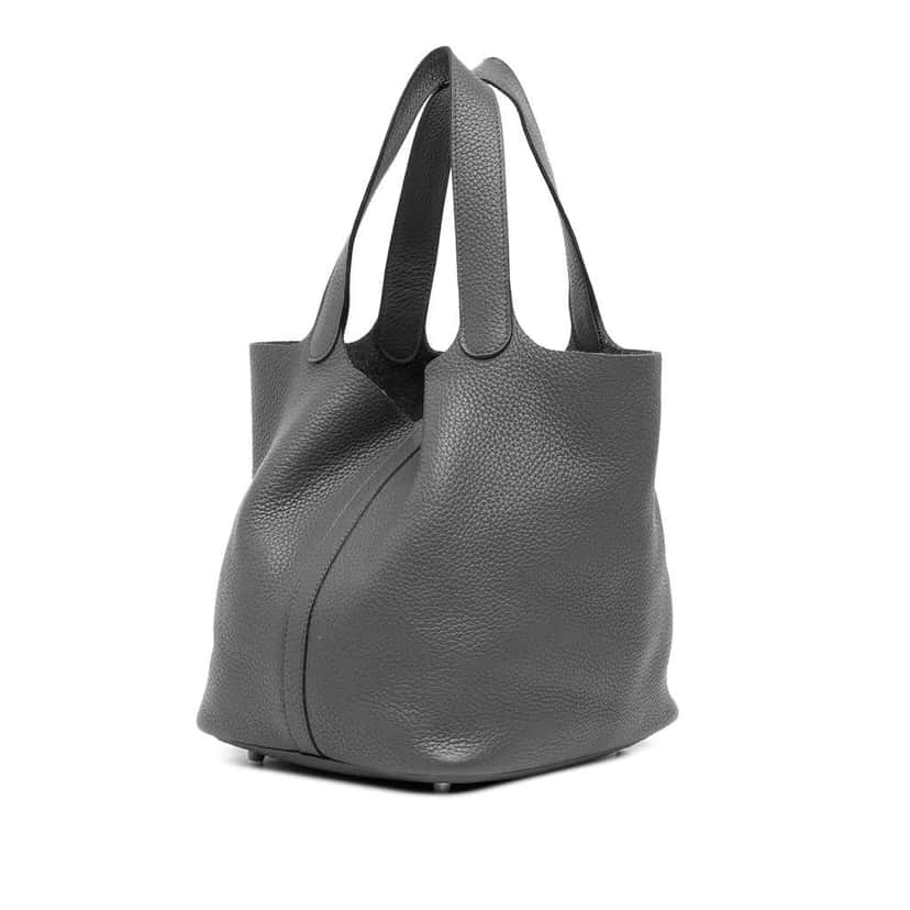 Hermès Clemence Picotin Lock 22 Grey Leather Good condition - Back View