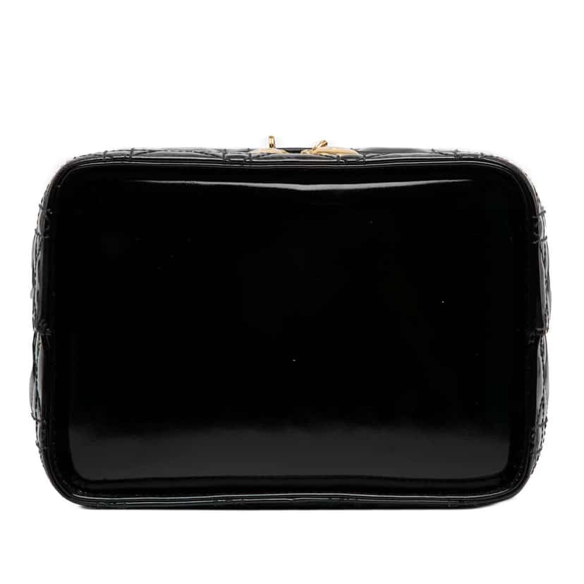 Dior Patent Cannage Vanity Case Black Leather Good condition - Inside View