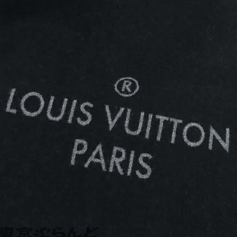 Louis Vuitton Wool and Cashmere Echarpe City Alps Logo Patch Scarf Black Wool Good condition - Inside View