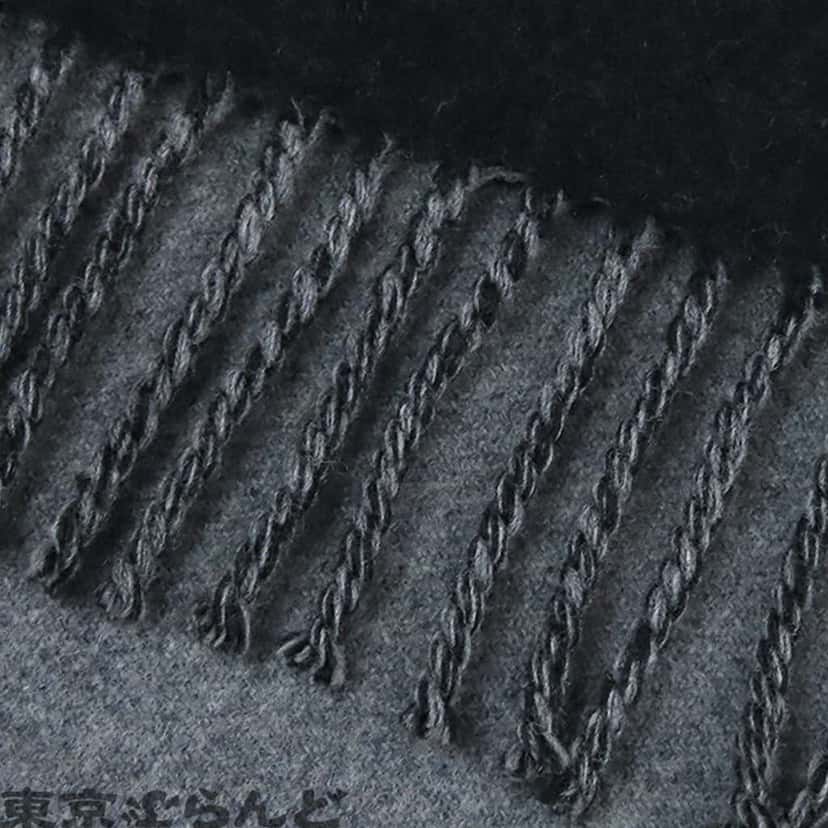 Louis Vuitton Wool and Cashmere Echarpe City Alps Logo Patch Scarf Black Wool Good condition - Box View
