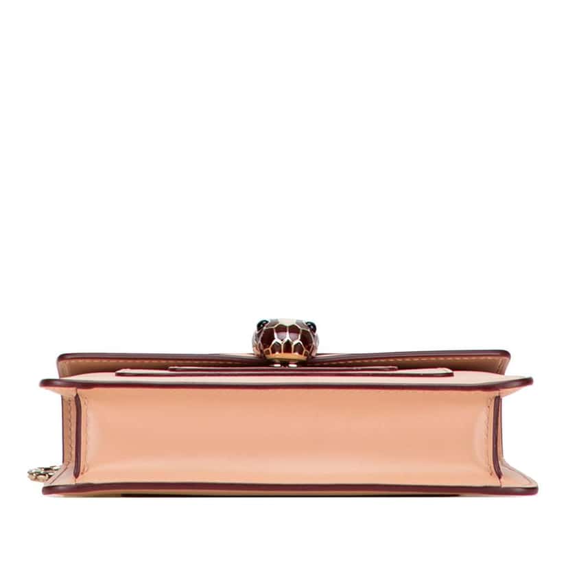 Bvlgari Small Leather Square Serpenti Forever Chain Crossbody Pink Leather Good condition - Inside View