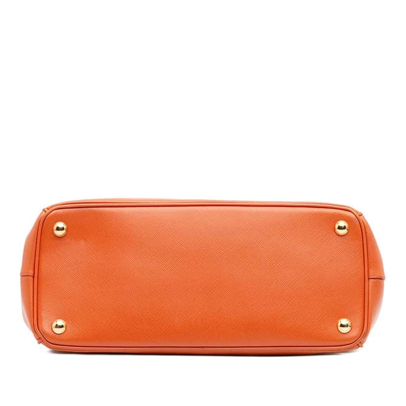 Prada Small Saffiano Lux Galleria Double Zip Satchel Orange Leather Good condition - Inside View