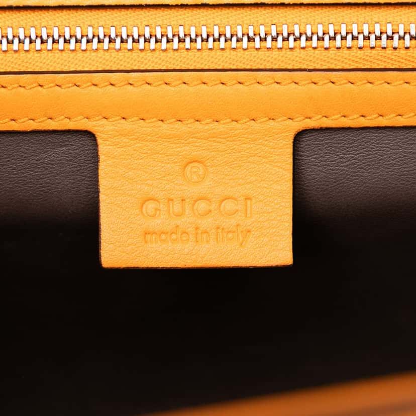 Gucci Medium Leather Dollar Interlocking G Crossbody Orange Leather Good condition - Box View