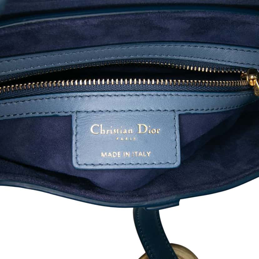 Dior Gradient Calfskin Saddle Bag Blue Leather Good condition - Box View