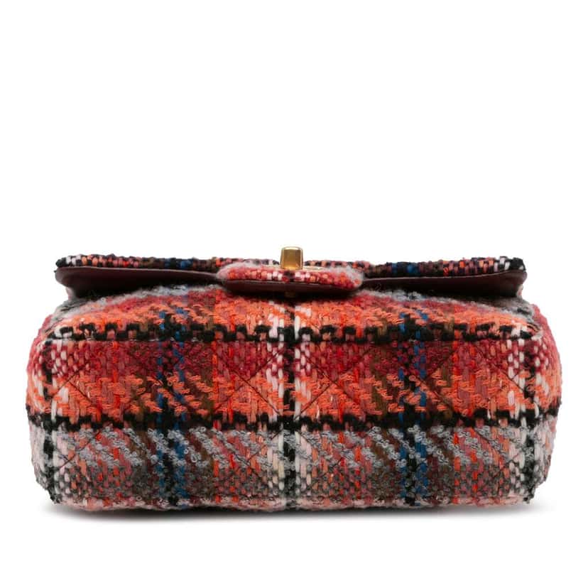 Chanel Mini Rectangular Classic Tweed Single Flap Orange Tweed Good condition - Model View