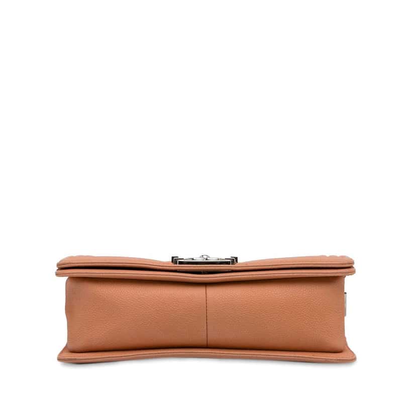 Chanel Old Medium Quilted Caviar Boy Flap Brown Leather Good condition - Box View