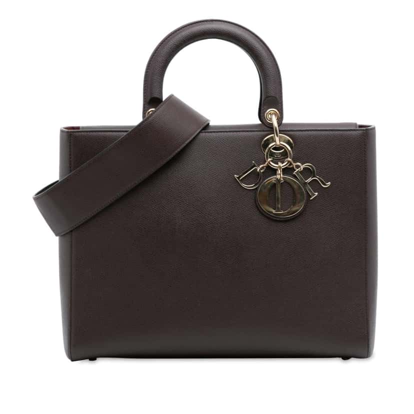 Dior Large Grained Calfskin Lady D Sire Red Leather Good condition - Front View
