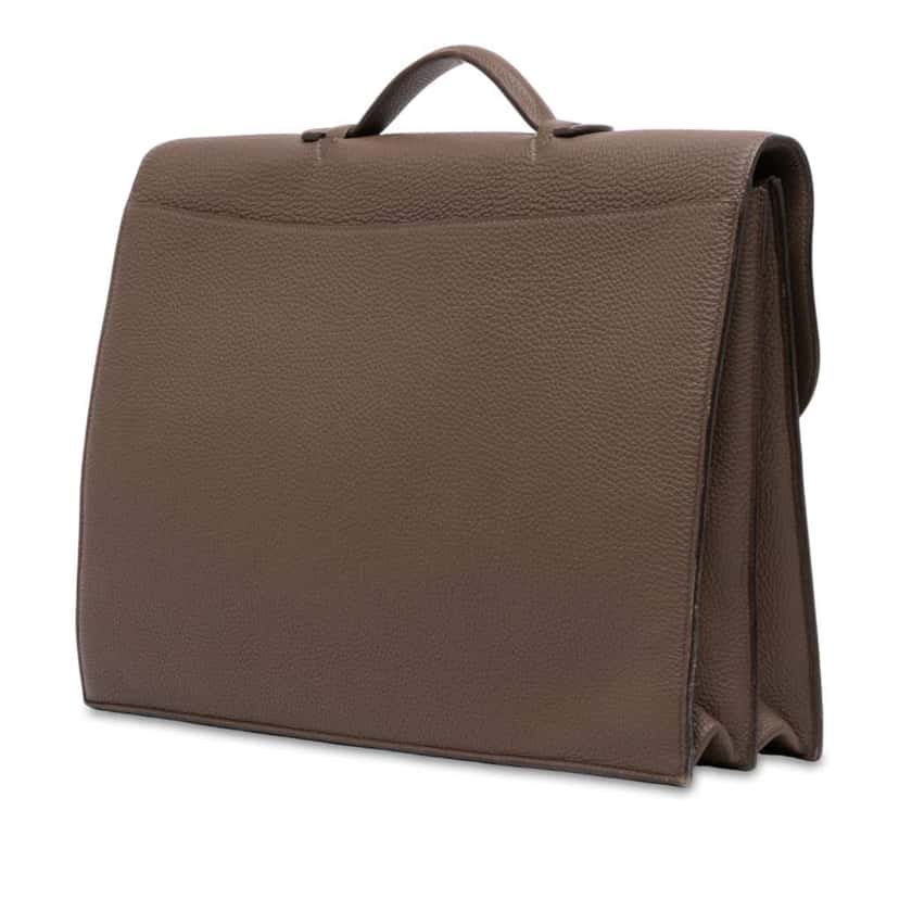 Hermès Togo Sac a Depeches 41 Brown Leather Good condition - Back View