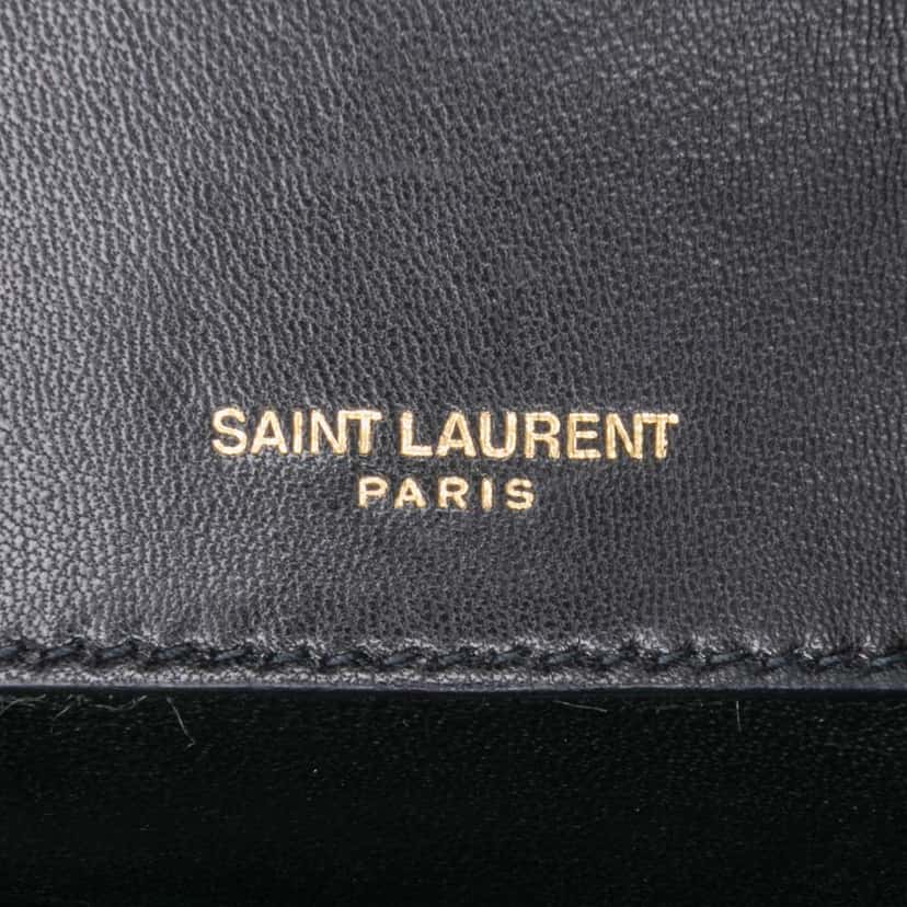 Saint Laurent Small Chevron Lambskin Monogram Sulpice Bag Black Leather Good condition - Box View