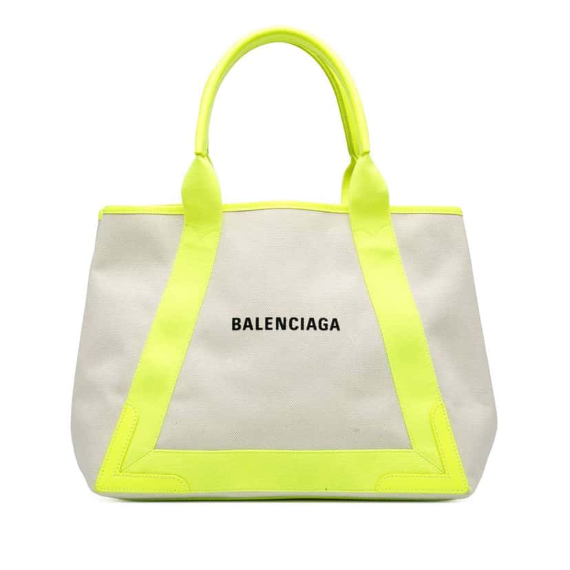Balenciaga Canvas Navy Cabas M Tote Brown Canvas Good condition - Front View