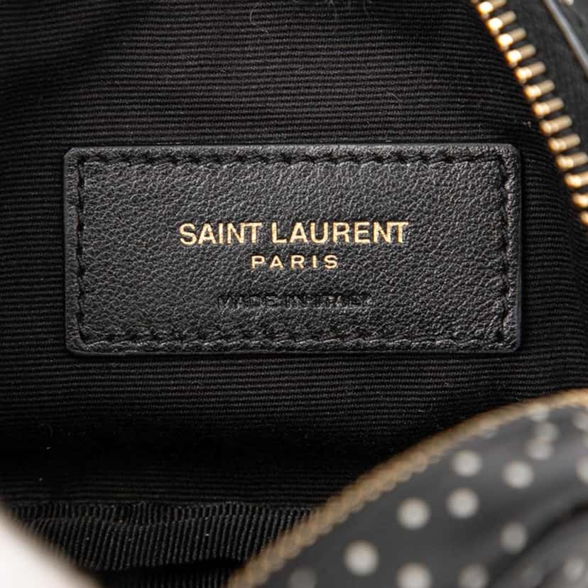 Saint Laurent Baby Quilted Chevron Calfskin Monogram Polka Dot Lou Camera Bag Black Leather Very good condition - Box View